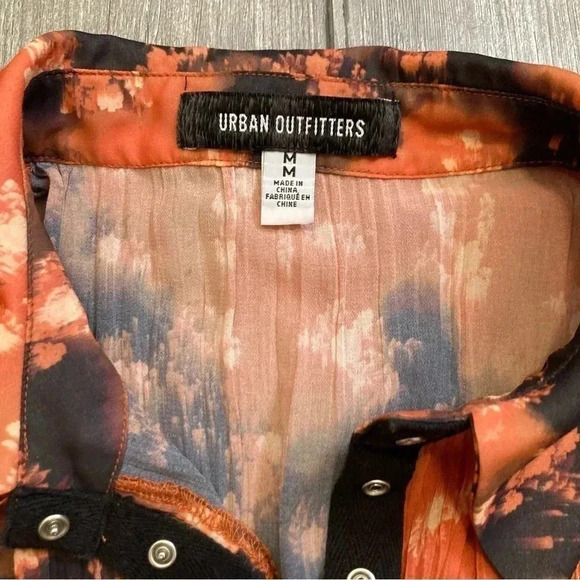 Urban Outfitters Semi Sheer Long Sleeve Top Flared Sleeves Casual Retro Frunky M - Picture 5 of 10